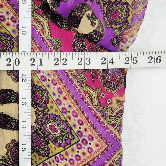 Whimsical Sz 2X Top Button Sheer 3/4 Sleeve V Neck Colorful Animal Floral Casual - Picture 8 of 10